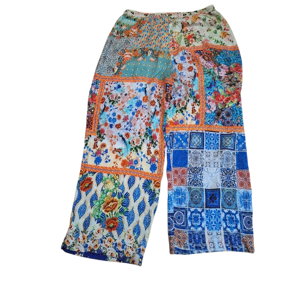 Lulalife Multicolor Patchwork Wide Leg Pants Aust… - image 3